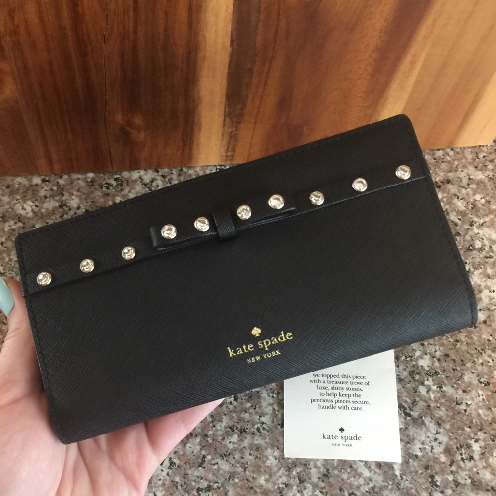 NWT Kate Spade Jeweled Laurel Way Stacy Wallet